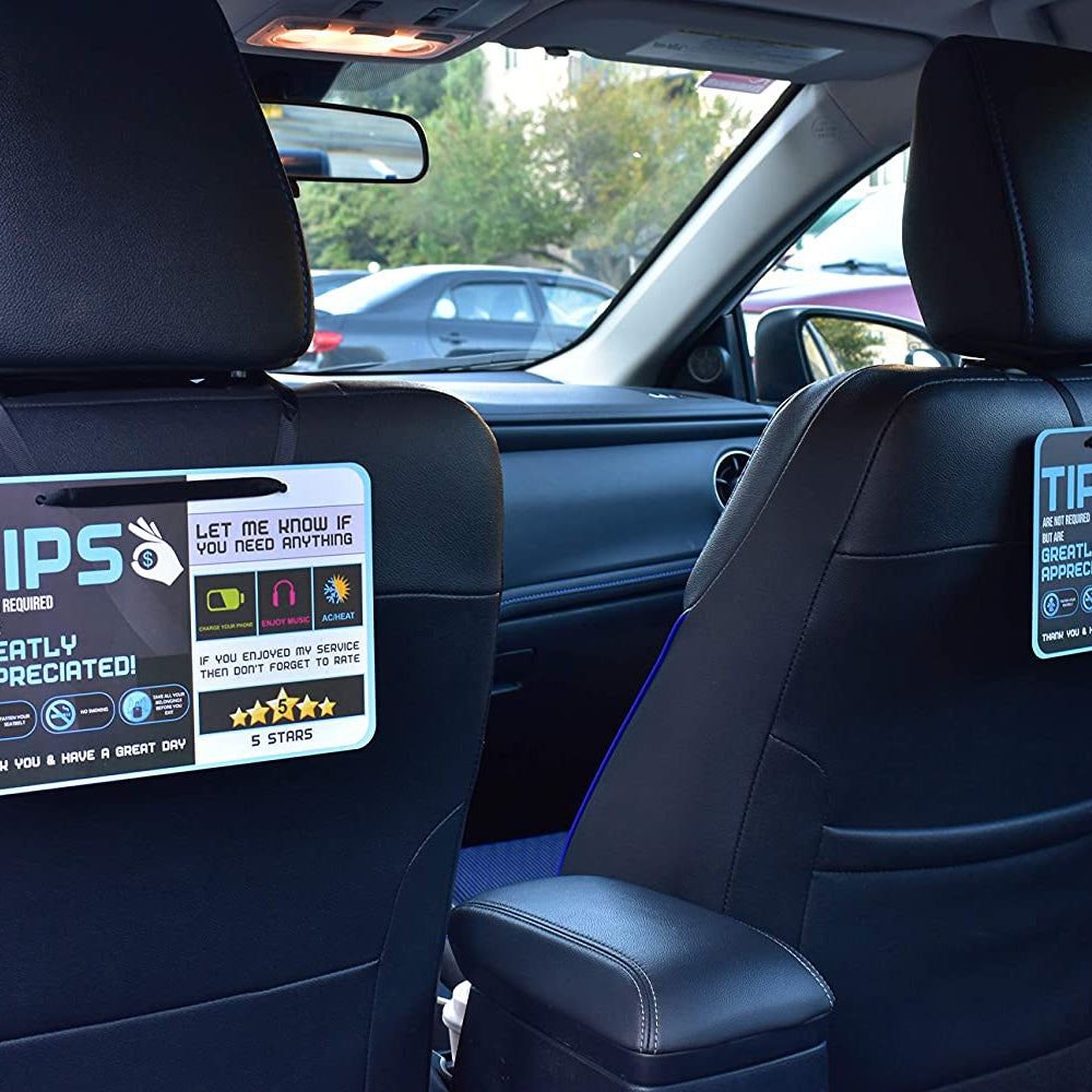 5 Star Rideshare Driver Rating Sign (2 Pack)