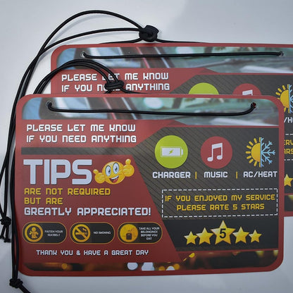 5 Star Rideshare Driver Rating Sign (2 Pack)