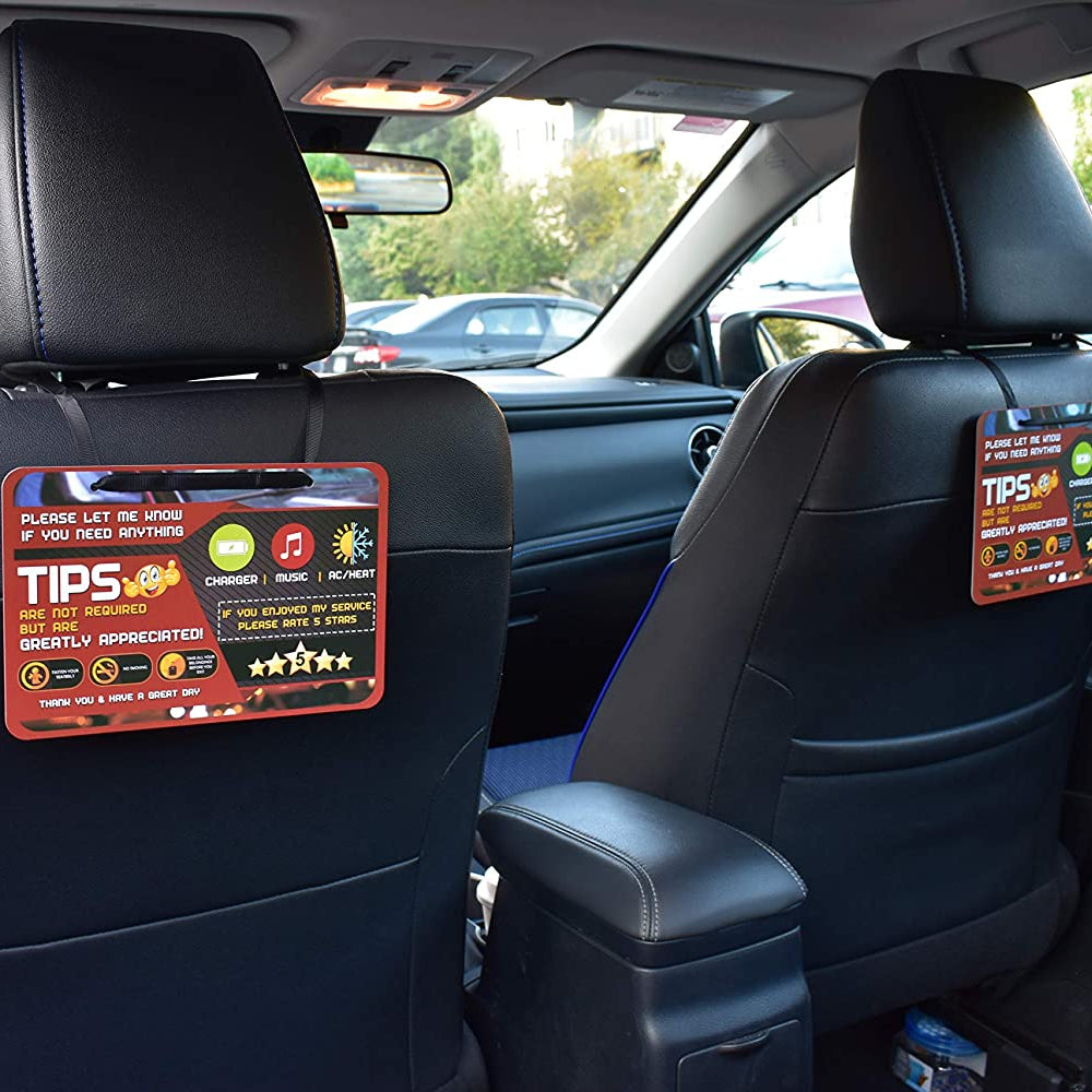 5 Star Rideshare Driver Rating Sign (2 Pack)