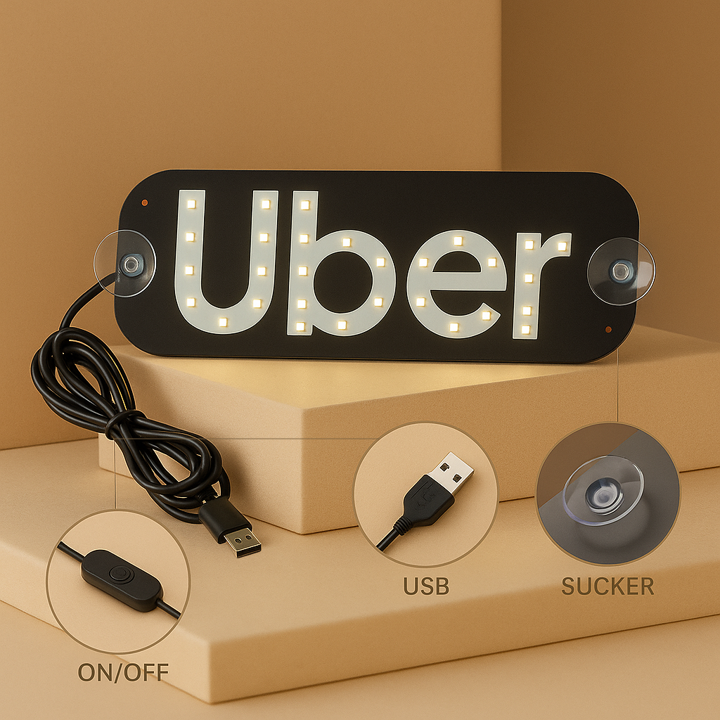 Rideshare LED Windshield Sign